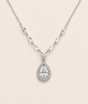 Dainty White Drop Necklace