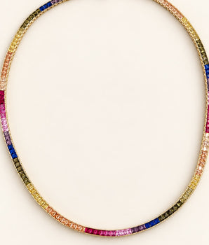Rainbow Tennis Necklace