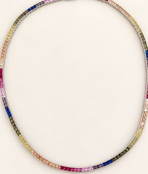 Rainbow Tennis Necklace